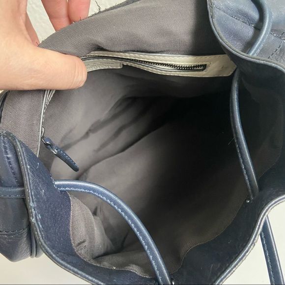 Rag & Bone navy leather backpack main image 9